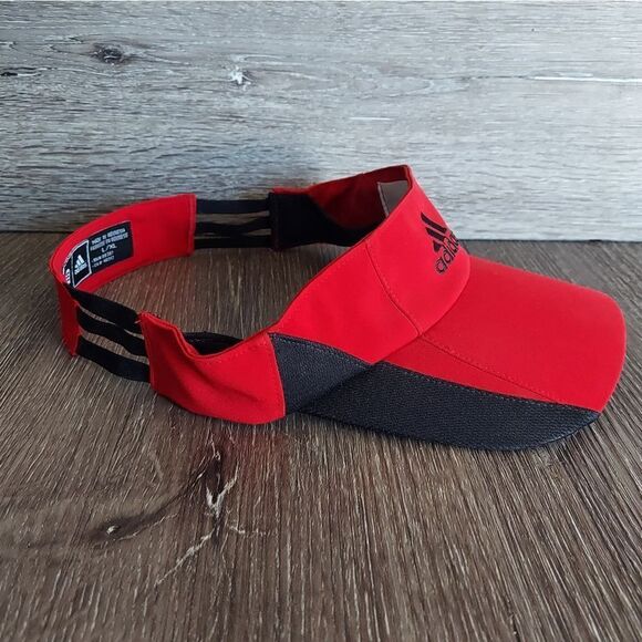 ADIDAS BLACK RED GOLF TENNIS VISOR WOMENS SZ L/XL - Picture 3 of 6